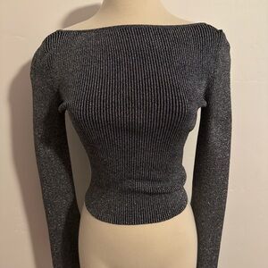 H&M Divided Shimmer Ribbed Knit Top – Size Small